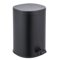 Ведро для мусора Prime-TC-0105/плавное закрытие/овальное/Black/5л (ZX5902)